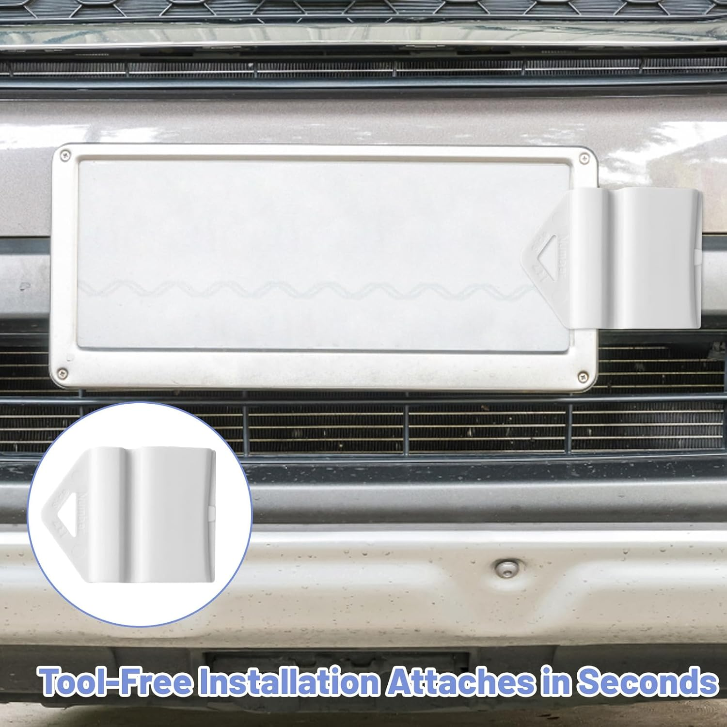 8 Pcs White Clip It on Clips License Plate Holder - Licence Clip for Cars - Easy to Attach & Removed - for L Plate & P Plate