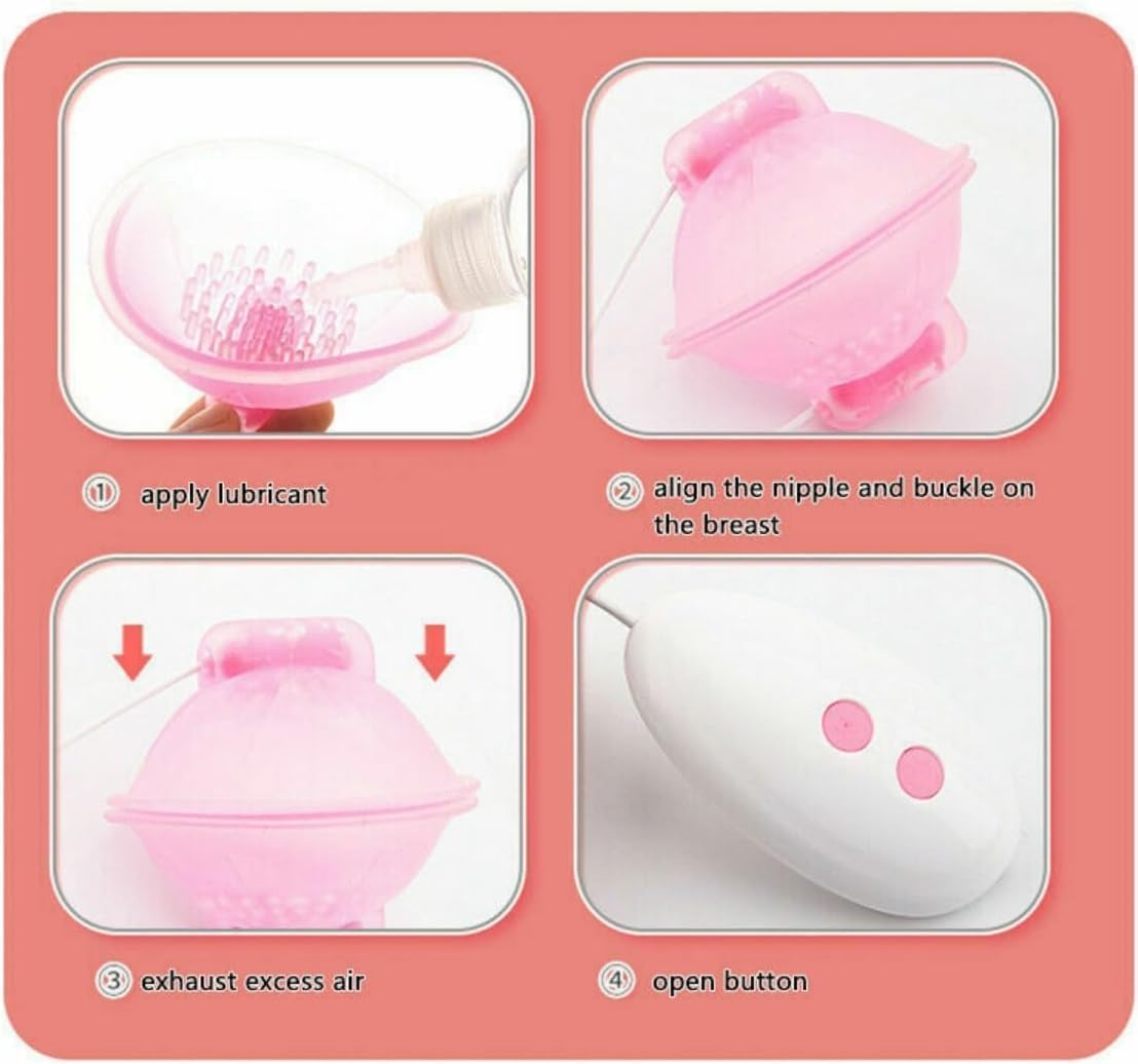 Vibrating Nipple Transparent Clamps Sucking Stimulator Massager with 10 Powerful Vibration Nipple Toy Vibrator Rechargeable Adult Sex Toys for Couples Pleasure image number 1