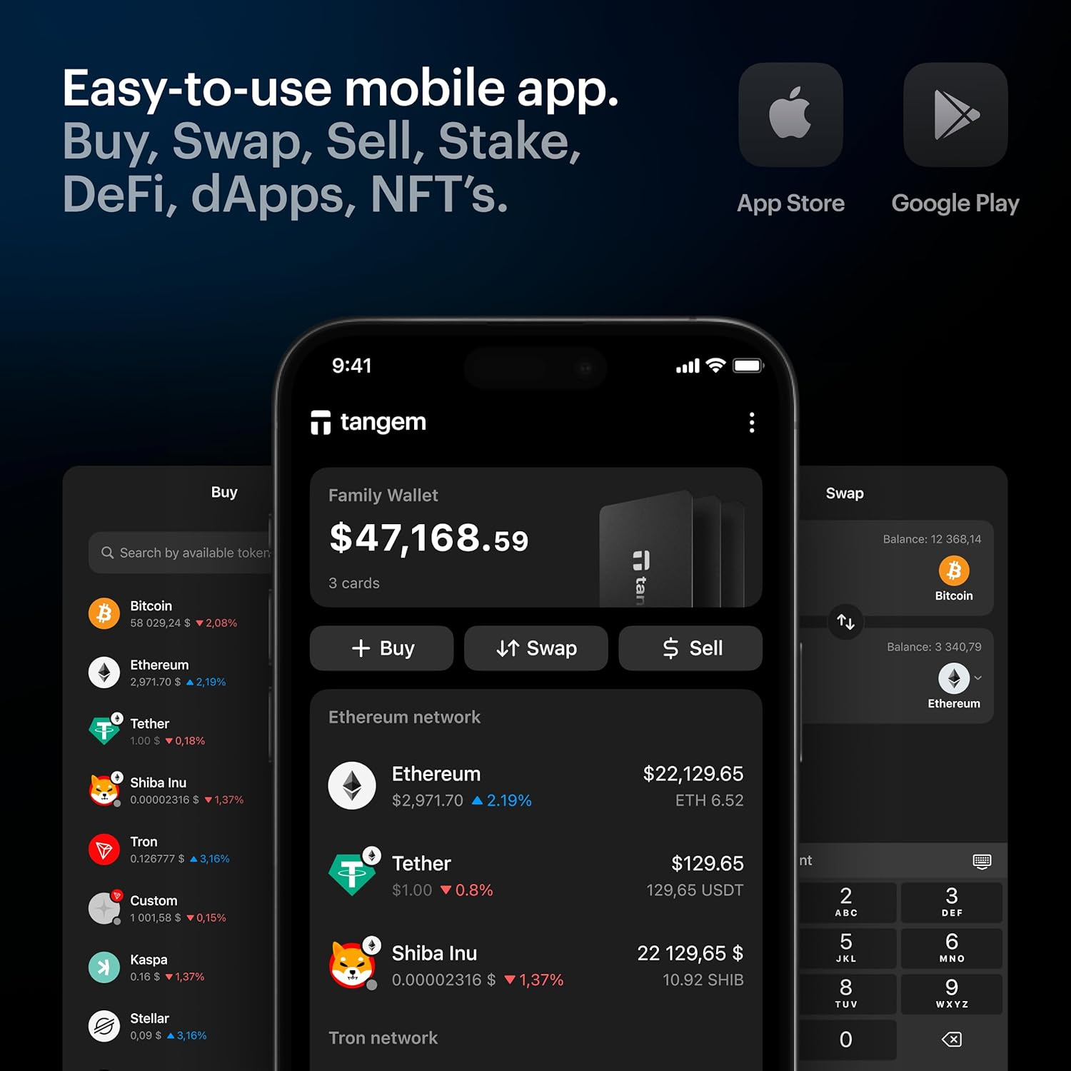 TANGEM Wallet 2.0 Pack of 3 - Secure Crypto Wallet - Trusted Cold Storage for Bitcoin, Ethereum, Nft'S & More Coins - 100% Offline Hardware Wallet image number 4