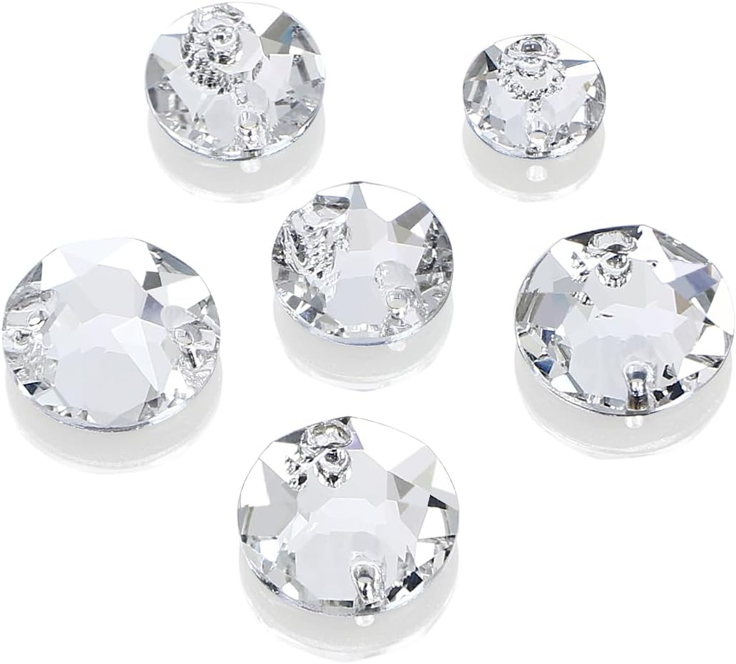 DONGZHOU Crystal AB Sew on Rhinestones Flatback Rhinestone with Holes Rectangle Sew-On Rhinestone Gemstone Strass for Costume, Clothes, Garments, Dress, Jewelry, Belt，Shoes and DIY Crafts