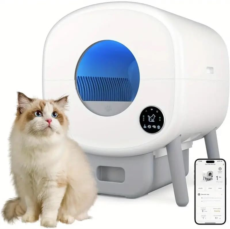 MINYII Self Cleaning Cat Litter Box with Mat & Baffle Plate, 76L+13L Large Capacity, Smart Automatic Cat Litter Box for Multiple Cats, APP Control/Low Noise/Safety Protection image number 3