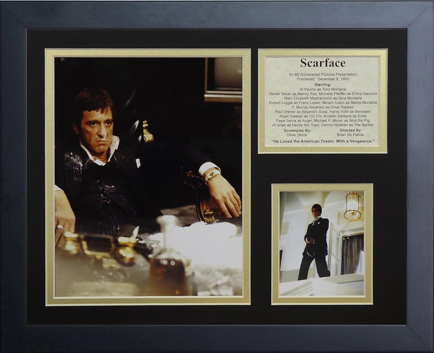 Legends Never Die Scarface- Al Pacino the Drug King of Miami Collectible | Framed Photo Collage Wall Art Decor, 11X14-Inch, (16530U)