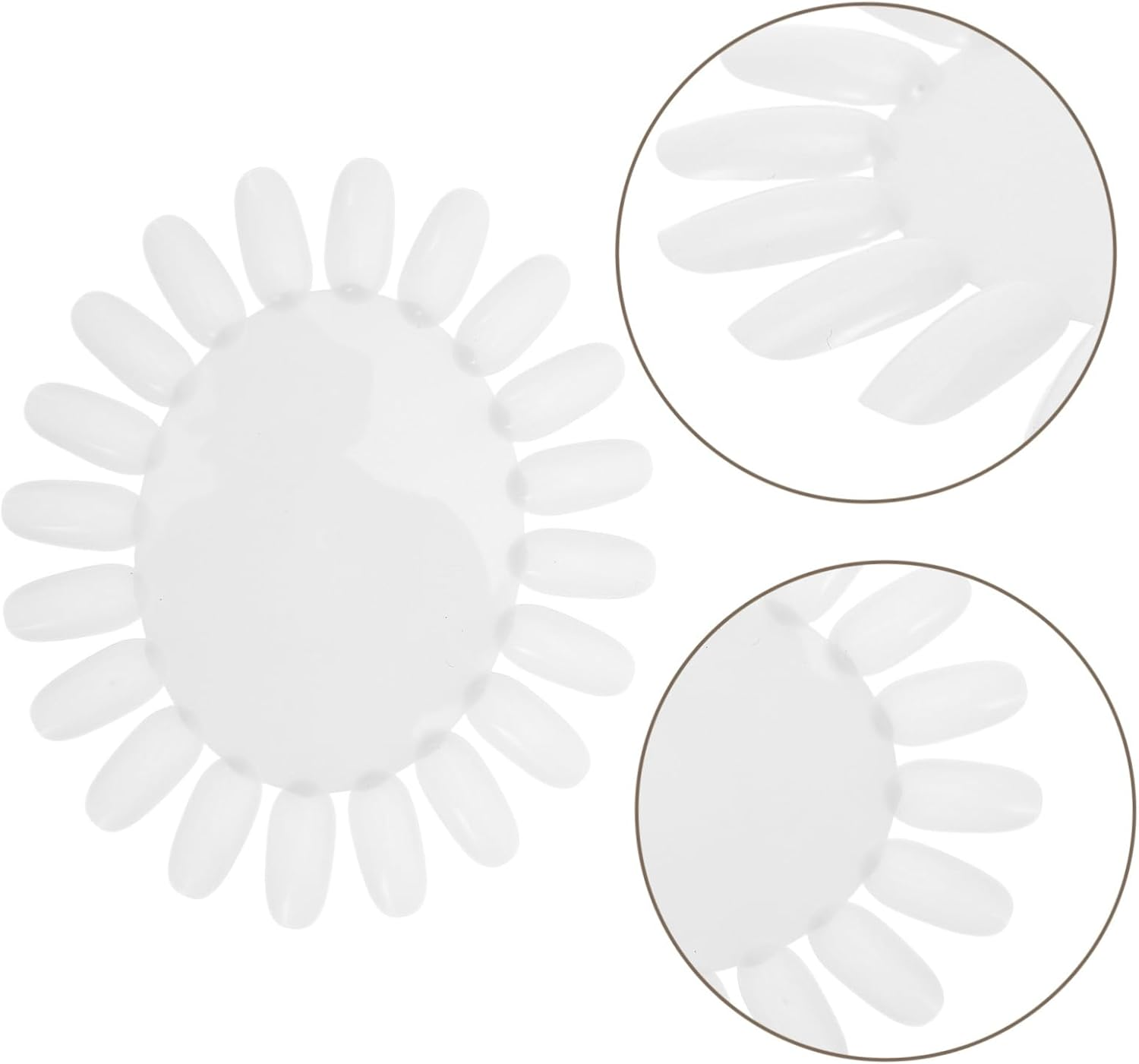 Beaupretty 10Pcs Sunflower Shaped Nail Art Display Wheels Beige Acrylic False Tips Practice Boards for Salon and Home Use Nail Polish Organizer image number 5