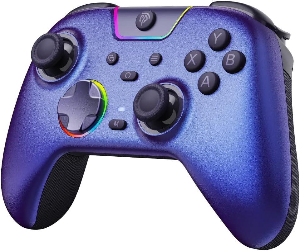 X05 Pro Wireless Controller PC &ndash; Ergonomic Skin-Like Grip, Silent Buttons, Dual Mode Vibration Triggers, Hall Joysticks with Drift-Free Accuracy, 2 Programmable Buttons, RGB Gaming Controller for Pc/Switch/Android/Ios, 20 Hours Battery (Black)