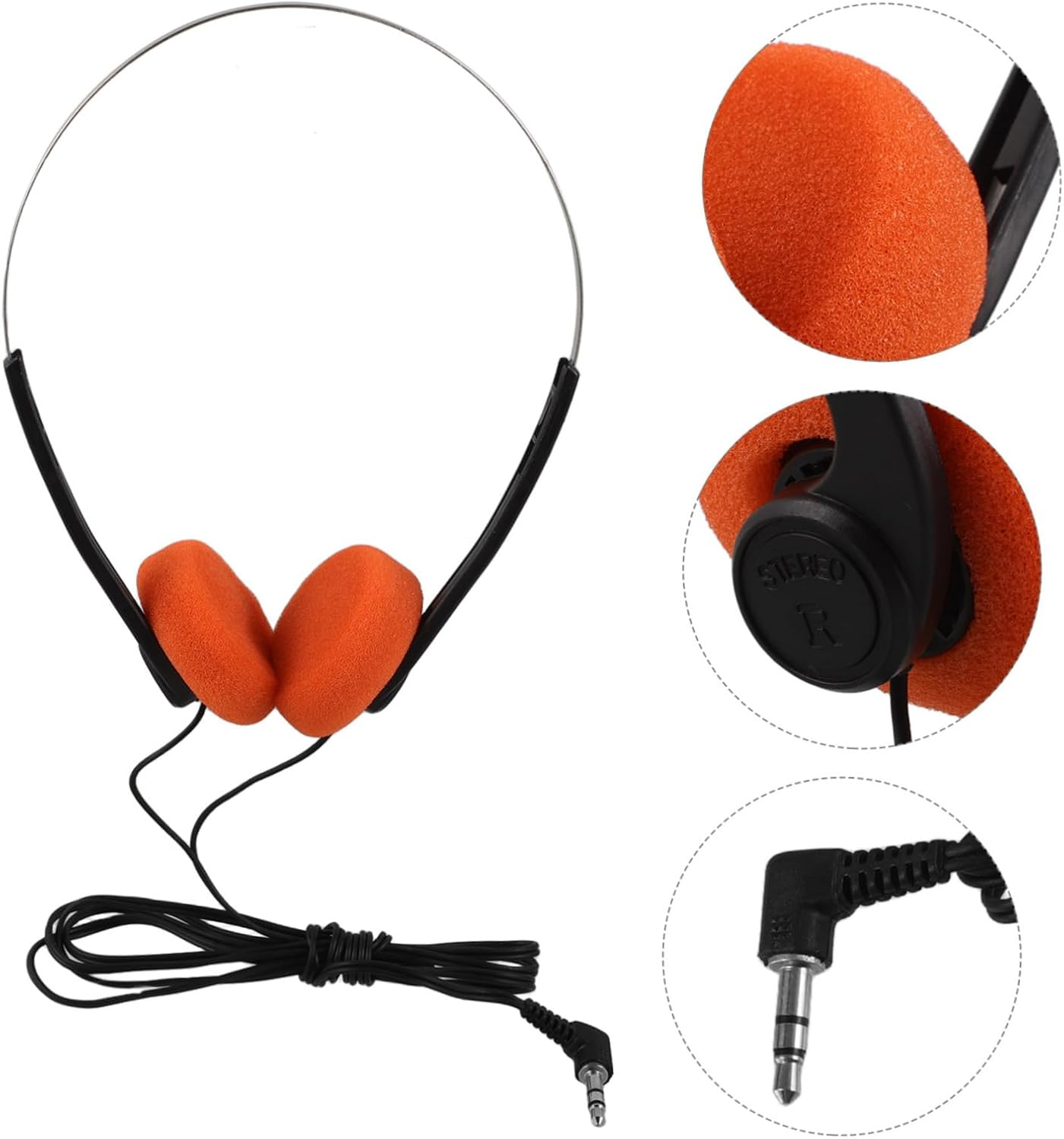 COLLBATH Lightweight Retro Adjustable Headphones for Students with Cushioned Ear Pads Comfortable Fit for Classroom Library Travel and Study Use image number 1