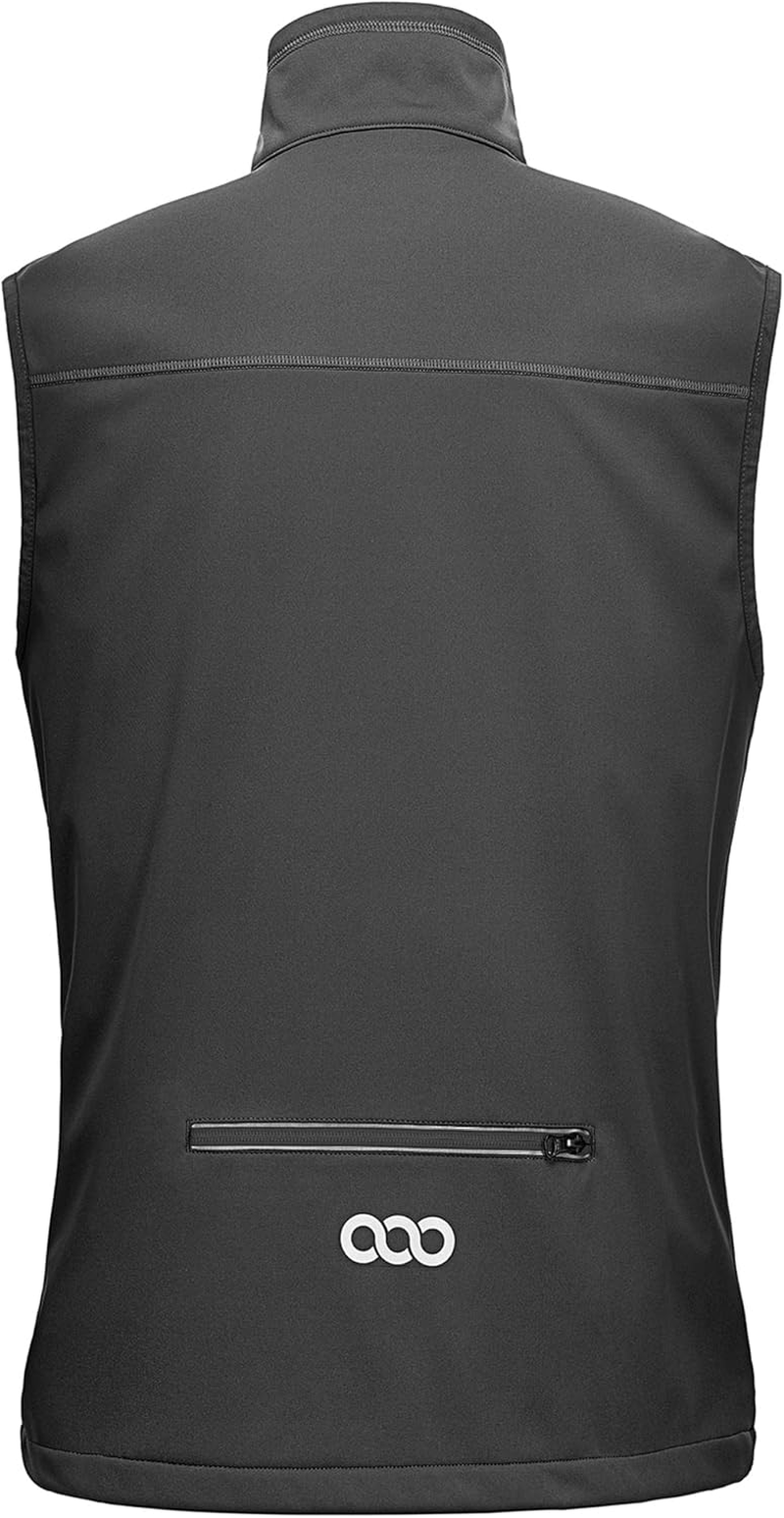 33,000Ft Men'S Lightweight Softshell Gilet, Windproof Warm Outerwear Vest Reflective Sleeveless Jacket for Cycling Running Hiking Golf Work image number 2