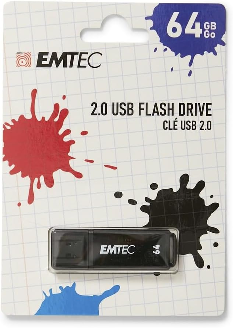 Emtec K100 64GB USB 2.0 Flash Drive, Dark Grey