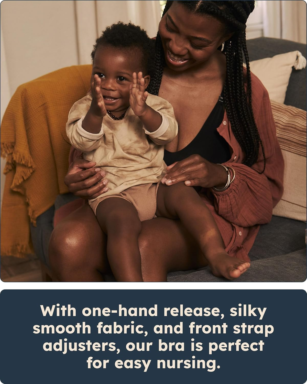 Harper Wilde Bliss Nursing Bralette - Ultra-Soft Maternity Bra - Black image number 3