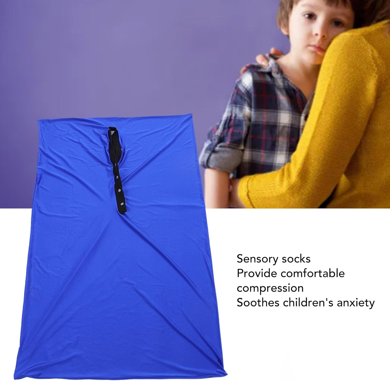 Sensory Sock Body Sock,Premium Material Dynamic Movement Sensory,Simple and Fashionable Body Sock Sensory Kids, for Children Blue M Size image number 1