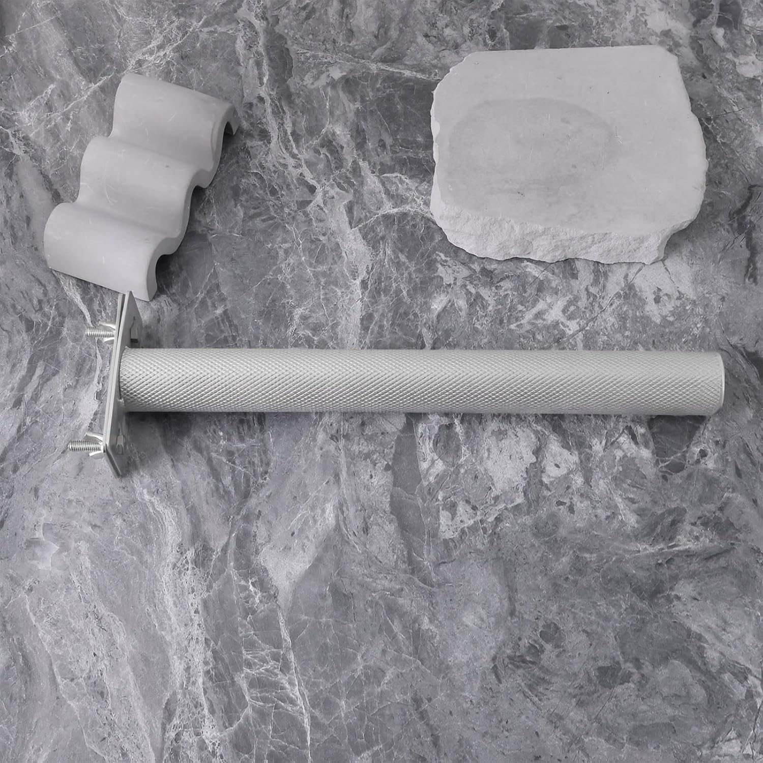 Emagtech Bird Perch Stainless Steel Parrot Perch Stand Branch for Parakeet Cockatiel Conure African Grey Small to Medium Birds(30X3.2Cm) image number 1