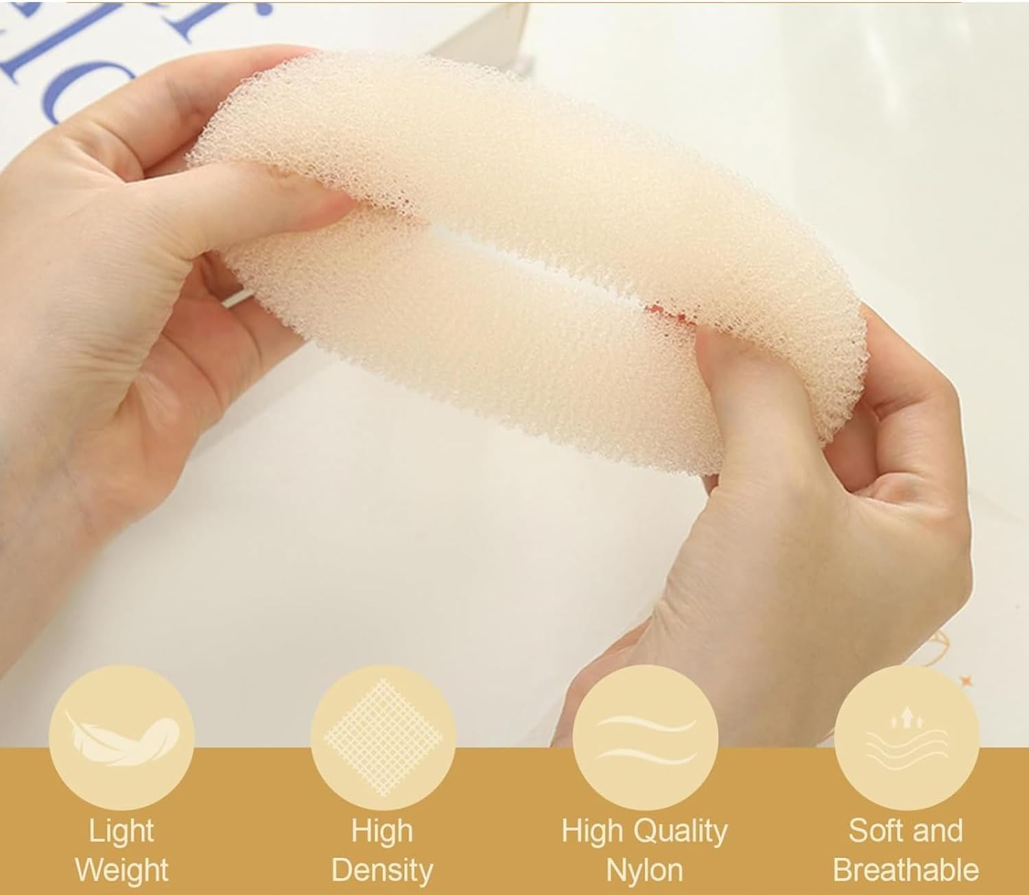 4 Pieces Hair Donut Bun Maker Set, Hair Donut Bun Ring with 20 Golden Hairpins, Chignon Bun Maker Hair Ring Style Accessories for Dancers, Donut Bun Hair Accessories (Coffee) image number 5