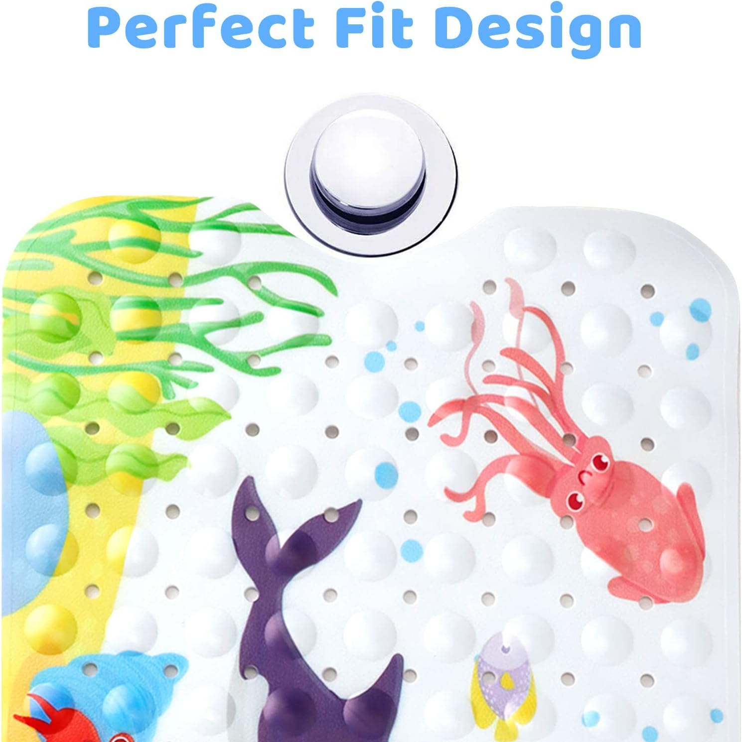 Shower Mat Bathtub Mat Non Slip, Extra Long Bath Mat for Tub with Drain Holes and Suction Cups, Machine Washable Wet Floor Non-Slip Elderly Kids Pregnant Women Bathroom 39 X 15 Inches (Blue Whale) image number 5