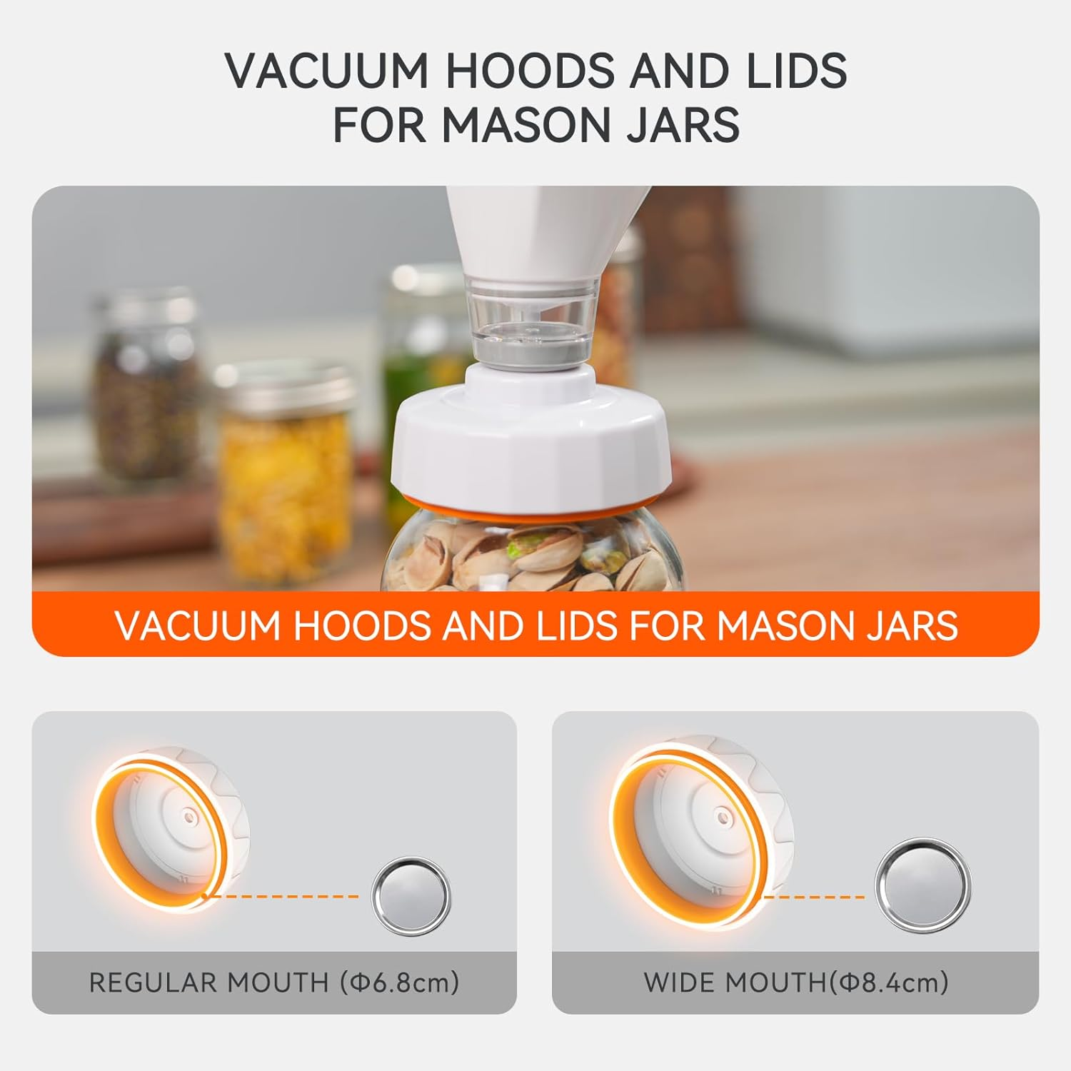 Electric Vacuum Sealer Kit, All in One for Mason Jars, Bags, and Wine Bottles, Ideal for Food Storage, Beverage Saver, Meal Prep, Pickling and Preserving image number 6