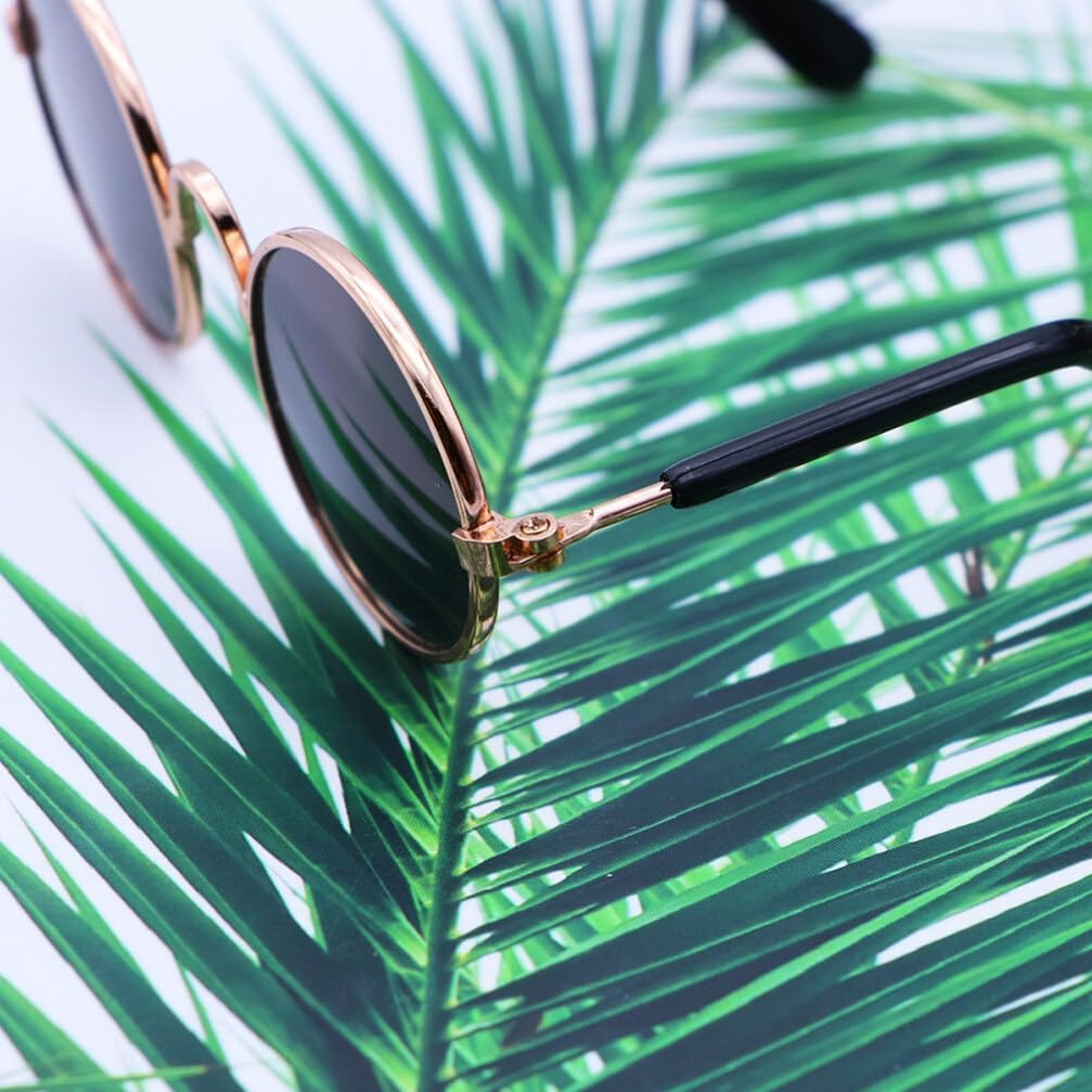 Fashion Glasses Pet Sunglasses, 2 PCS Fashion Dog Retro round Sunglasses for Cute Dog Cat Cosplay Party Pet Store Photography Props Vintage Accessories - Picture 3 image number 7