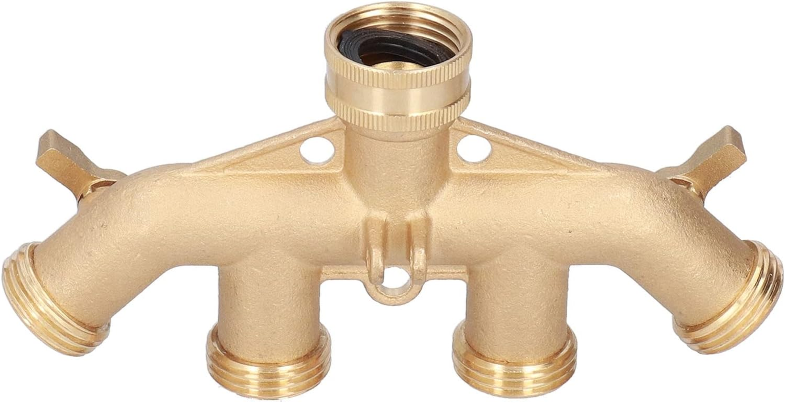 4 Way Connector, Hose Splitter Brass for Lawn Irrigation for Garden Irrigation System image number 4