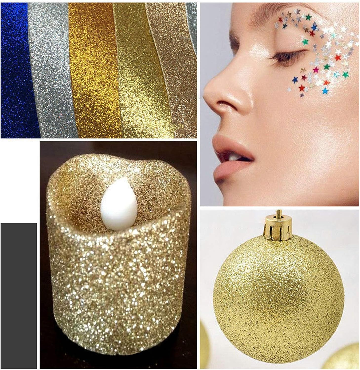 2 Pcs Glitter Nail Sequins Paillette Beauty Long Lips Ultrathin Sparkles Set Tips for Cosmetic image number 2