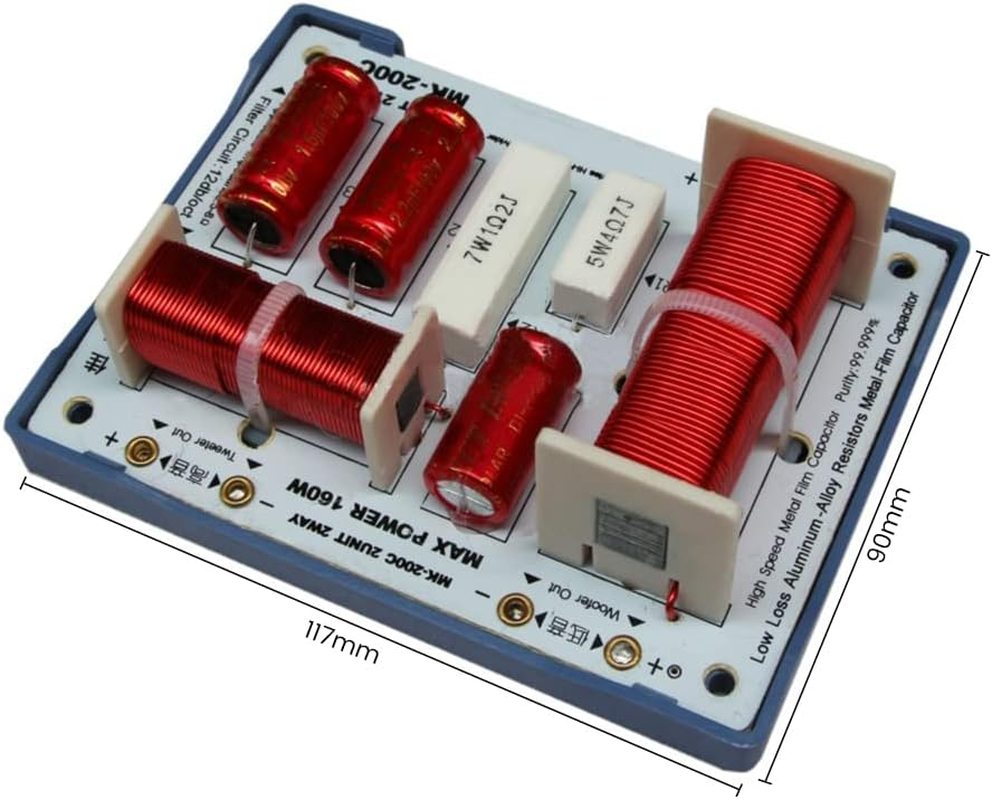 JINGERL MK-200C 2 Ways 160W Audio Speaker Crossover Treble+Bass Stereo Hifi Indepedent Frequency Divider Speaker Filter 3200Hz 1PC image number 4