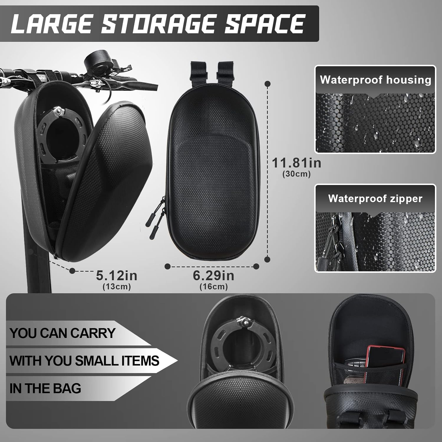 Honszex E Scooter Lock, Black, Handcuff Lock with Key, High Security, Rubber Lock Sleeve, 60Cm Chain, Portable Hanging Bag image number 5