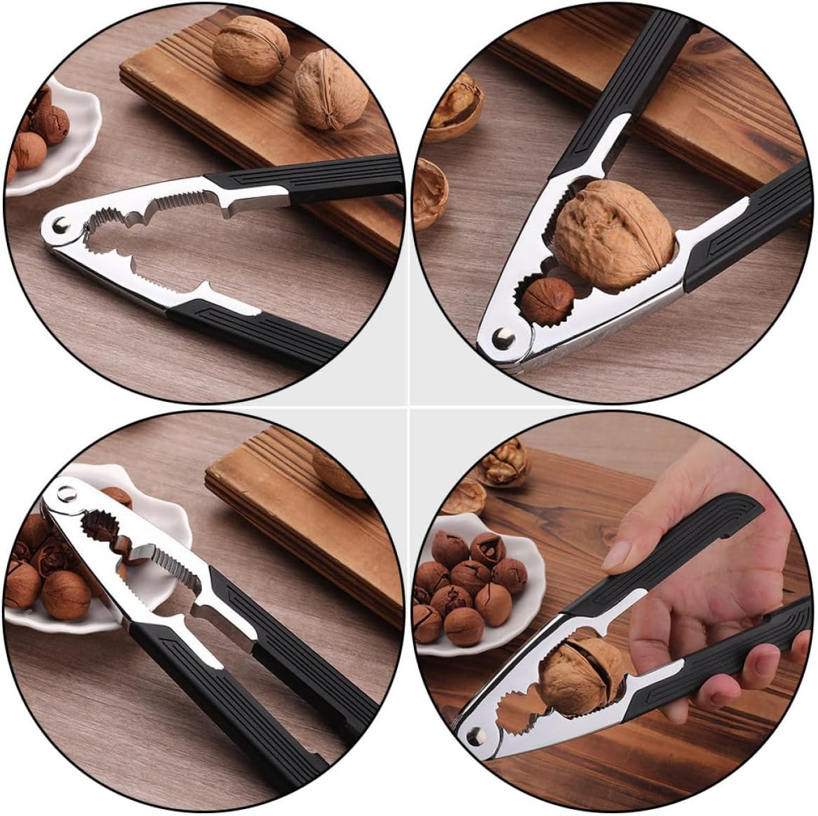 HINTRMENT Stainless Steel Nut Opener with Anti-Slip Handle Household Nut Sheller for Walnuts Pecans Macadamia Chestnuts Lightweight Kitchen Gadget and Peeling image number 5
