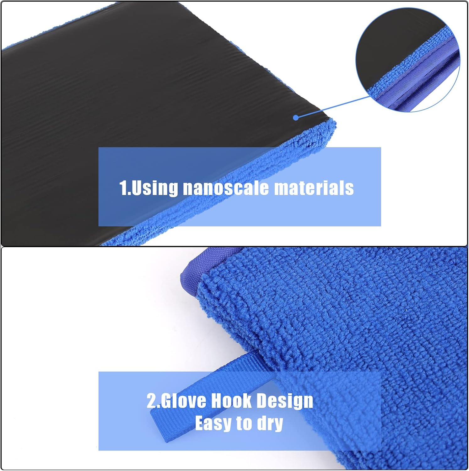 Savita 2Pcs Clay Mitts, Auto Care Clay Mitt Towel for Car Detailing Scratch-Free Surface Prep Mitt for Car Detailing and Polishing Clay Bar Tool image number 4