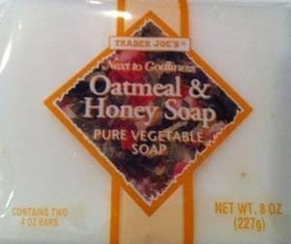 Trader Joe'S Oatmeal & Honey Soap Pure Vegetabel Soap 2 Pack = 4 Bars Total image number 1