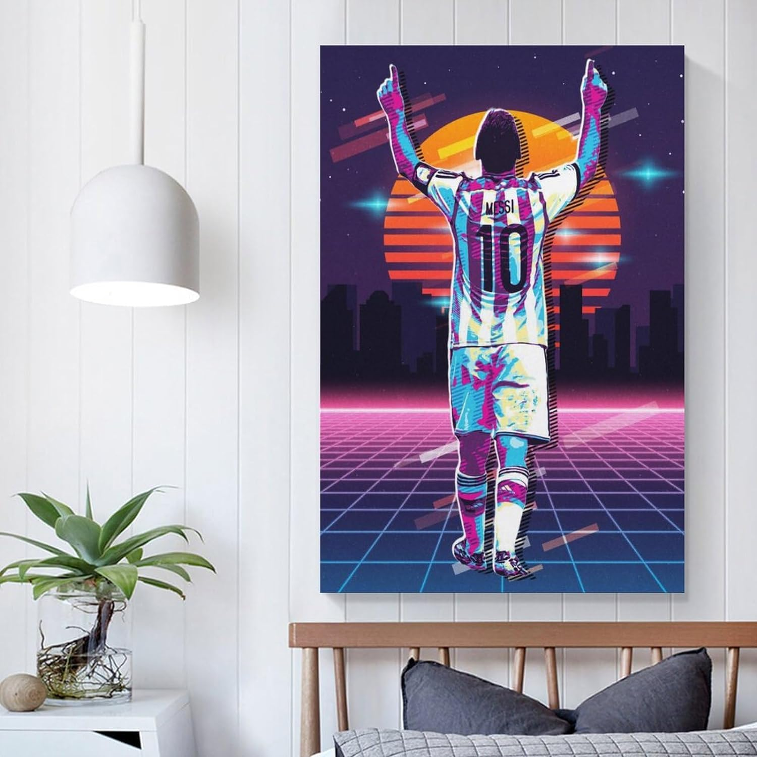 Wdpngf Wall Posters the Football King Messis Poster Soccer Posters for Boys Room Wall Art Paintings Canvas Wall Decor Home Decor Living Room Decor Aesthetic Prints 12X18Inch(30X45Cm) Unframe-Style-3 image number 4