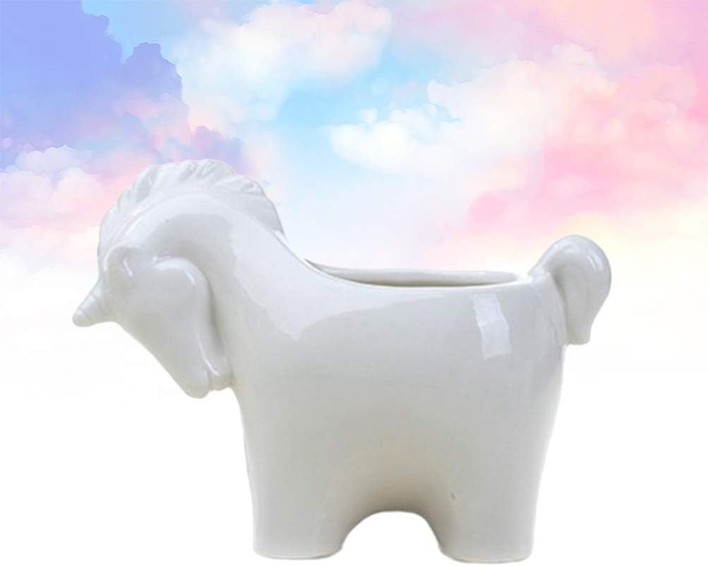 LIFKOME Cute Animal Shaped Succulent Planter with Drainage Hole, Ceramic, White, 12.8Cm X 6.8Cm (L W), Indoor, Perfect for Home & Office Decoration image number 6