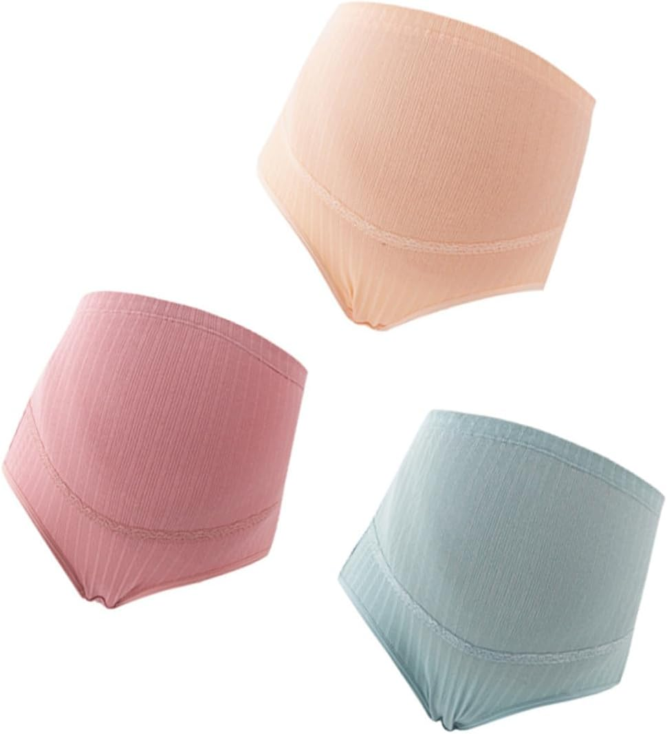KOMBIUDA 3Pcs High Waist Maternity Panties Cotton Women Underwear for Pregnant Tummy Shapewear image number 6