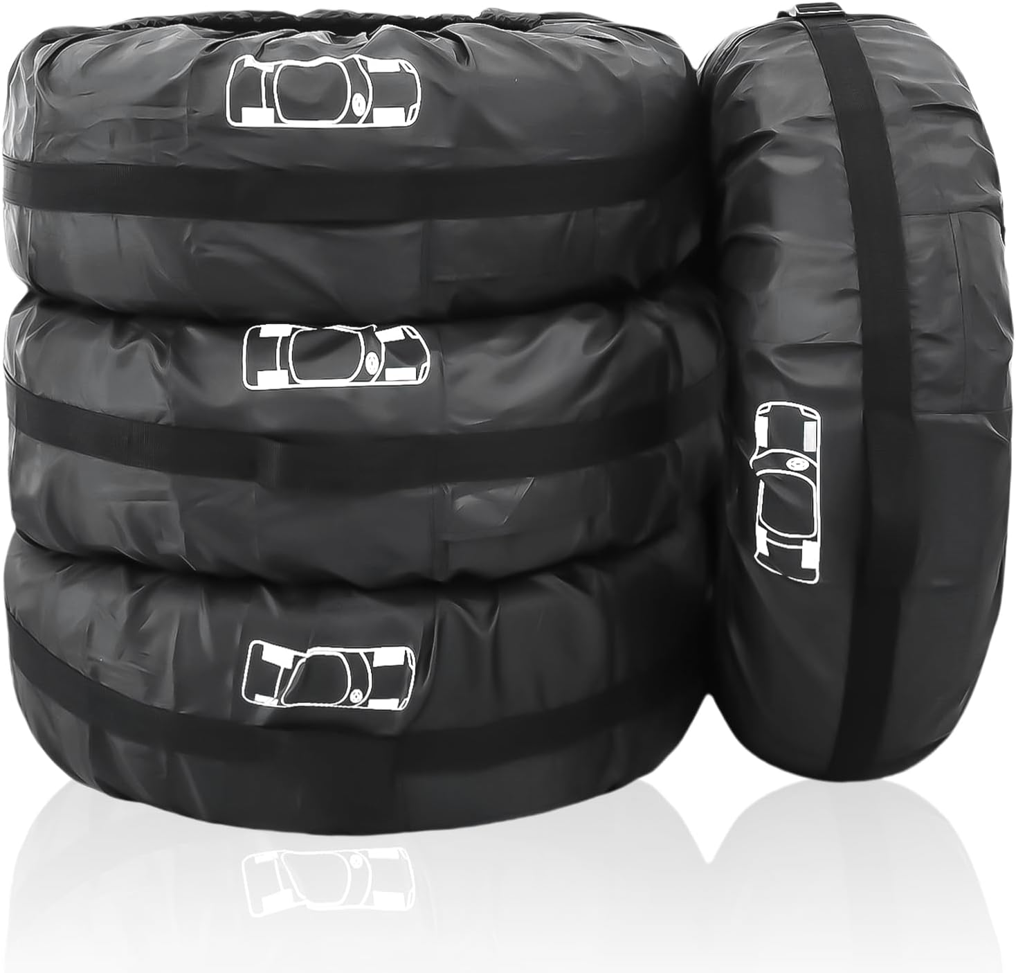 Set of 4 Tyre Bags 19-23 Inch Waterproof Tyre Bag, Tyre Protective Cover, Washable Tyre Bag, Tyre Cover, Tyre Cover, Spare Wheel Cover for Clean Transport and Storage image number 2