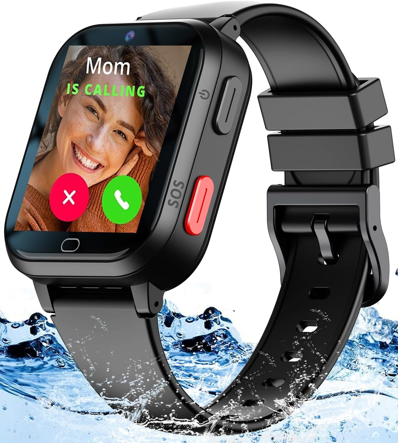 Kids 4G GPS Smart Watch Calling Whatsapp Line Facebook Worldwide Tracker Real-Time Tracking Phone Video Voice Message Chat SOS Alarm Geo-Fence Pedometer Anti-Lost for 3-15 Boys Girls Elderly Gift