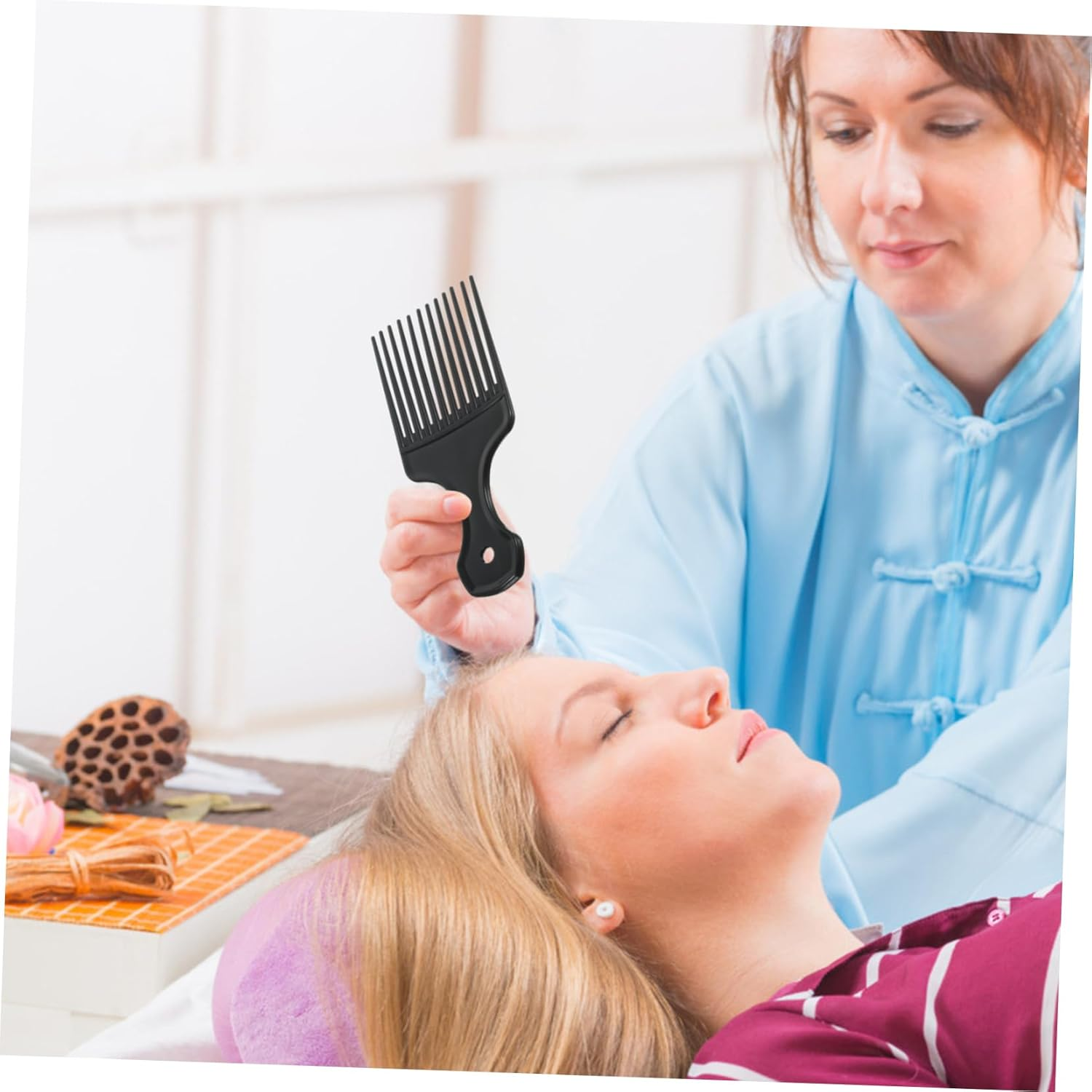 WEKADRIN 3Pcs Wide Tooth Rake Comb Hair Detangling Brush for Thick Long Hair Professional Styling Tool for Adults and Black image number 6