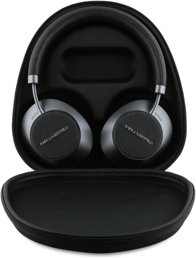 CG Mobile Karl Lagerfeld Saffiano Elongated Bluetooth ANC On-Ear Headphones (Black) image number 4