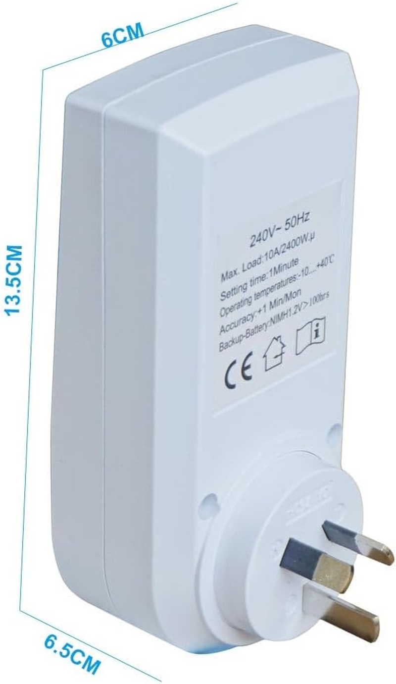 Indoor Digital Electrical Outlet Timer Plug with Countdown Delay On/Off Switch, 7-Day 24 Hour Programmable image number 3