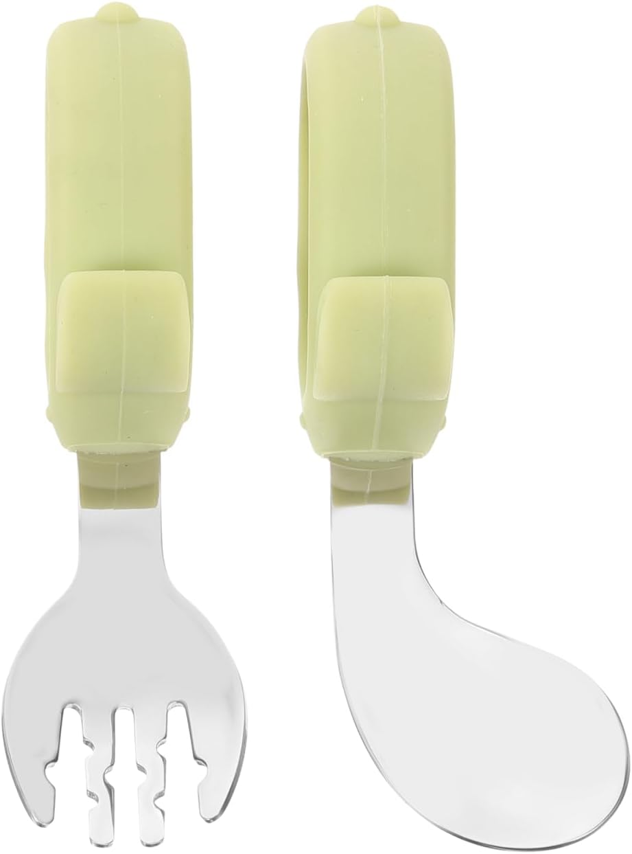 Toddler Utensils Set Toddler Training Fork & Spoon with Storage Box, Short Handle for Travel Home image number 6