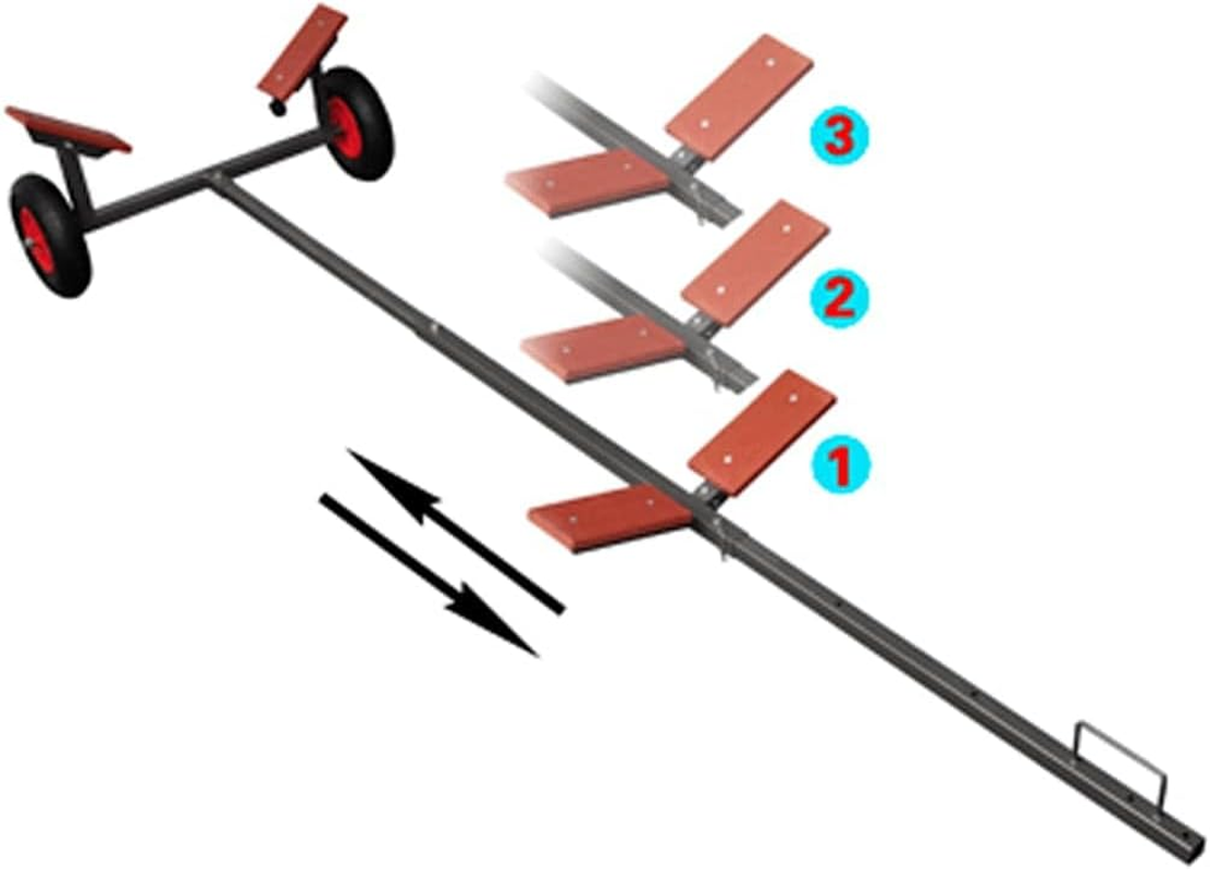 Vidaxl Boat Trailer, 302X100.5X43 Cm, Adjustable to 3 Positions, Rustproof Steel, Vehicle Carrier for Fishing Boat, Yacht and Ship Transport, Outdoor Trailer image number 6