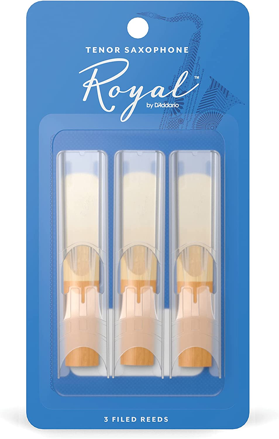 Rico Royal Tenor Sax Reeds, Strength 1.5, 3-Pack