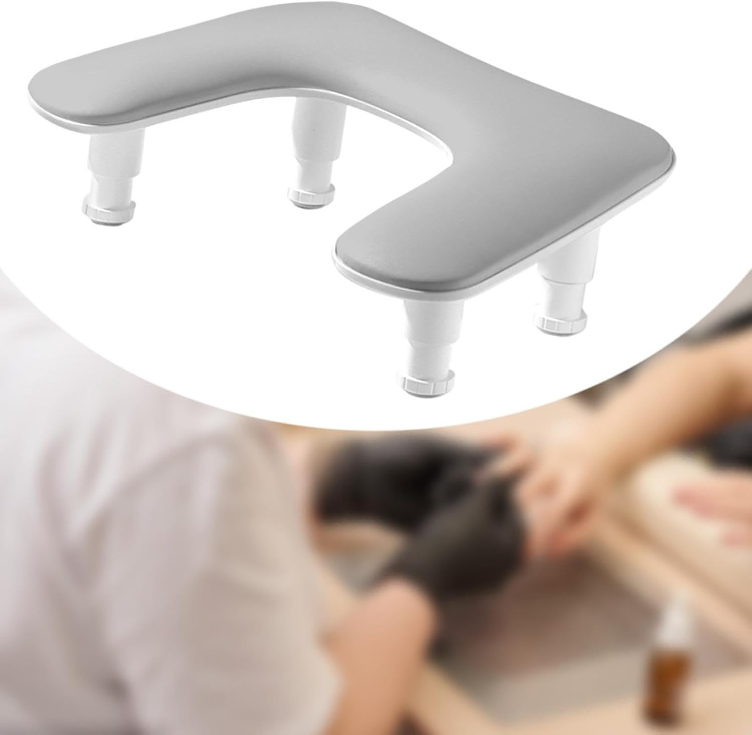 "Abbraccia" U Shape Nail Arm Rest Stand Soft Portable Comfortable Professional Arm Support Nail Hand Pillow for Home DIY, Grey