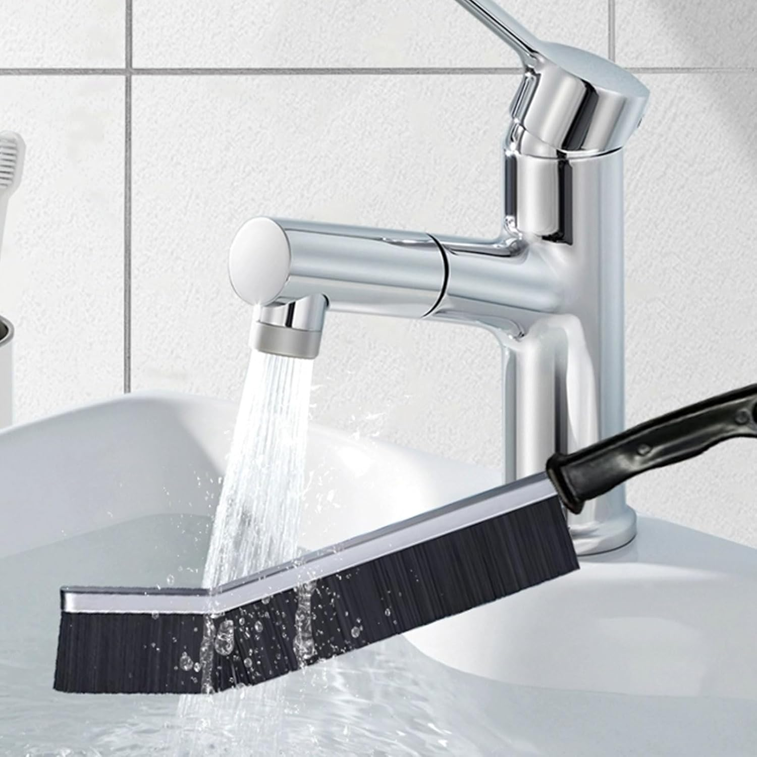 Cleaning Brush Hard Bristle Crevice Cleaning Brush Multi-Purpose Gap Scrub Brush for Home Kitchen Bathroom Window Car Detailing Black 3 Pack image number 1