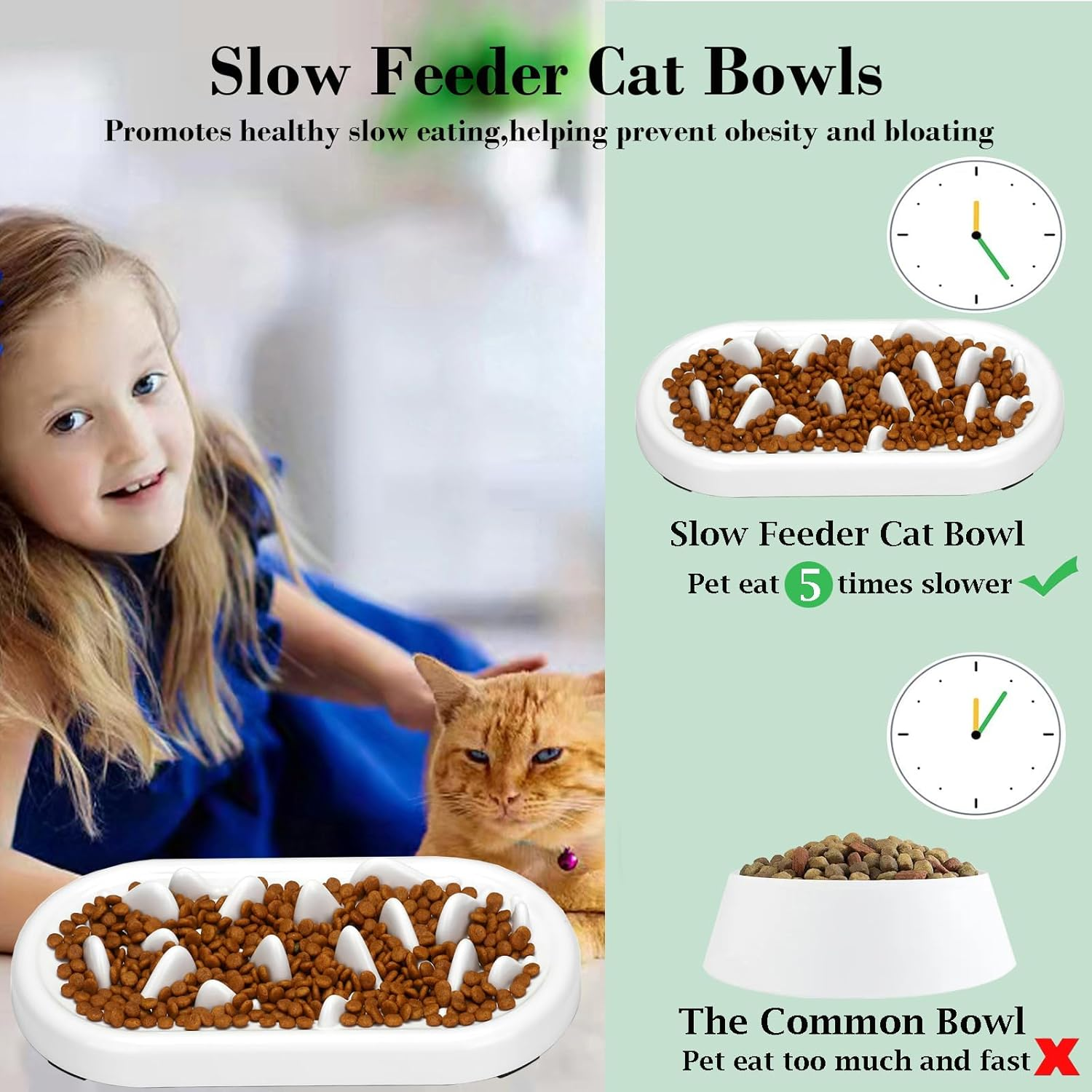 TOPNICES Upgraded Slow Feeder Cat Bowls, Fun Pet Feeder Bowl Stopper,Interactive Bloat Stop Cat Feeder,Durable and Prevents Obesity Improves Digestion Pet Bowl image number 2