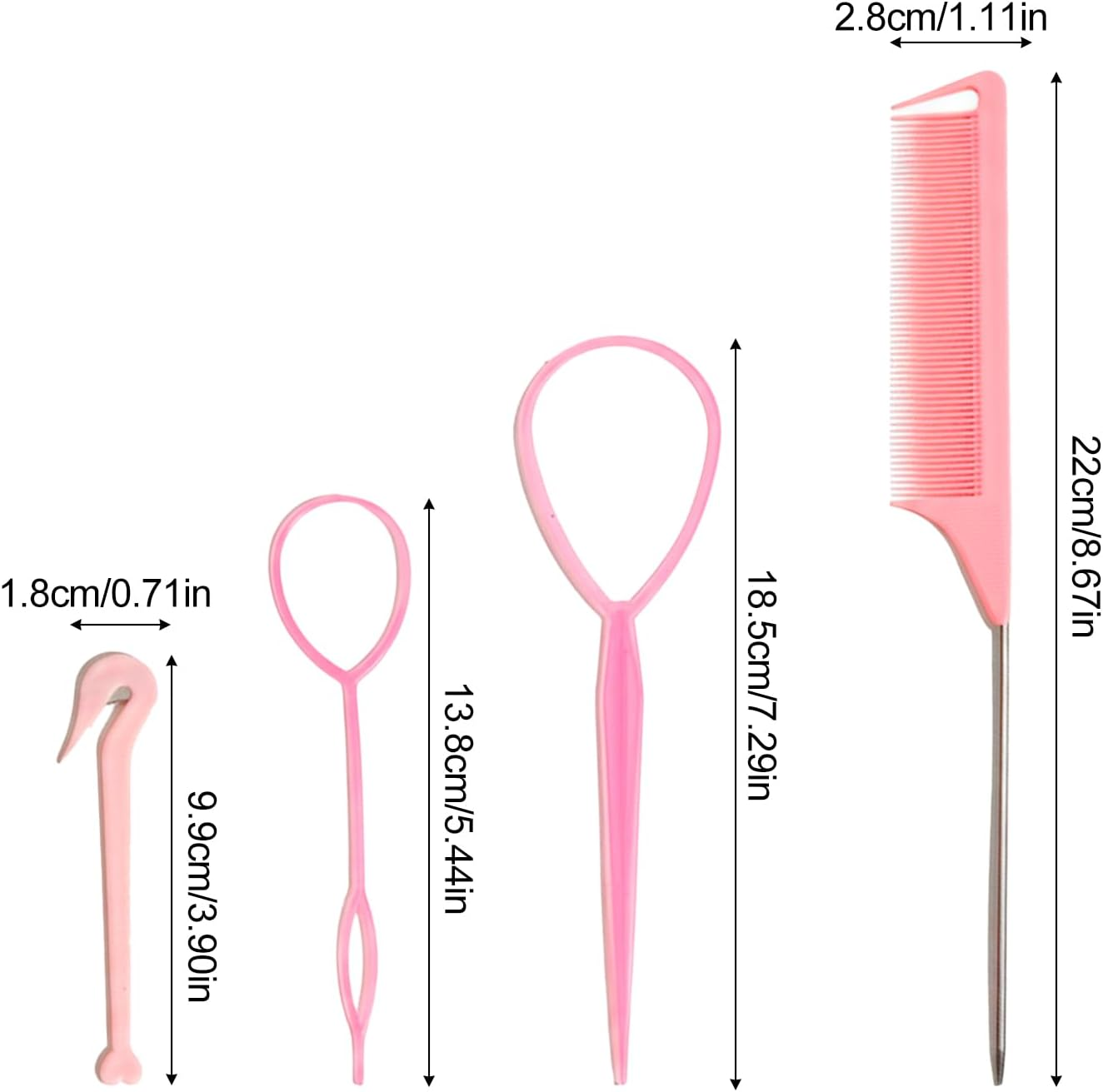 JANGJANG 4Pcs Hair Braiding Tool Kit Professional, Hair Styling Loop Ponytail Maker with French Braid Design, Hair Tail Tool Kit Includes Hook, Comb, and Accessories Ideal for Easy Styling image number 1