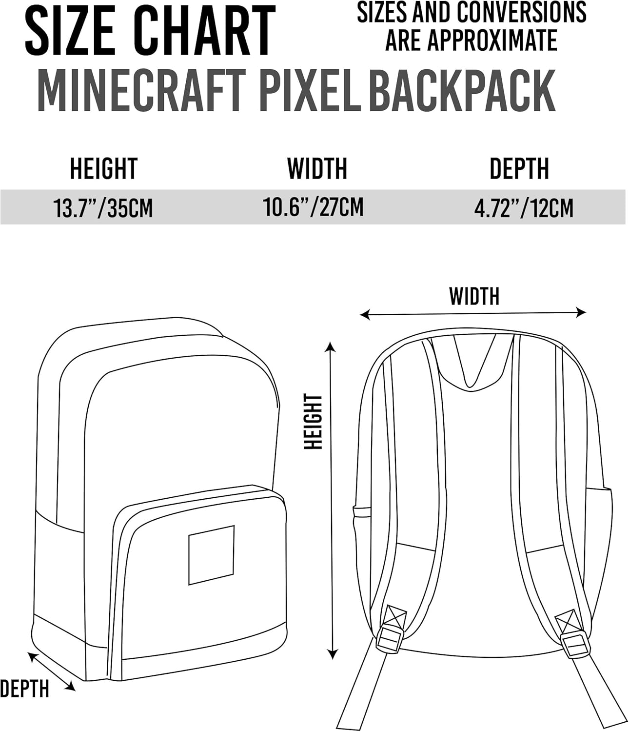 Minecraft Backpack Kids Pixel Creeper Breakthrough Grey School Bag One Size image number 1