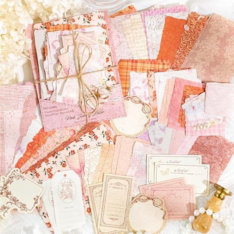 Alideco 400Pcs Scrapbook Paper Vintage Basic and Versatile Scrapbooking Paper for Journaling Supplies, Decorative Craft for Junk Journals (Zhijianyouju) image number 2