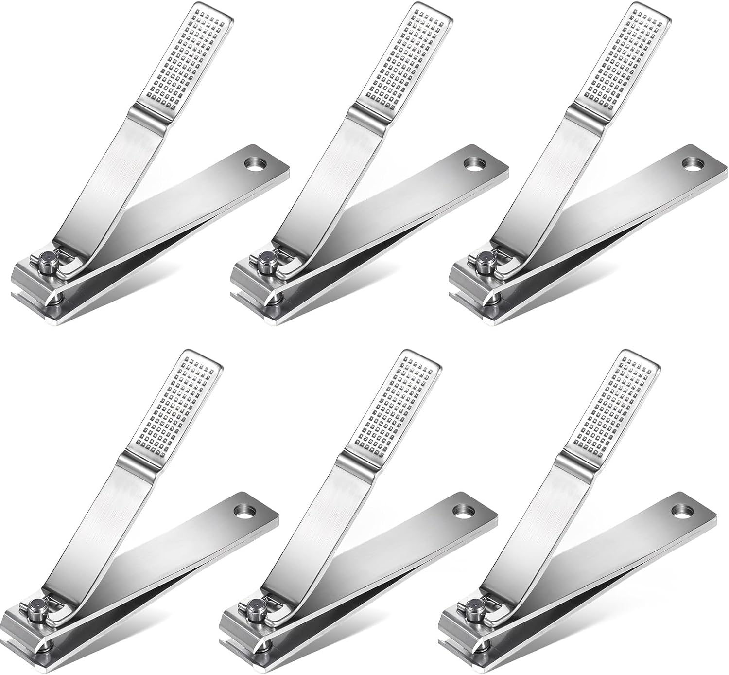 6 Pieces Straight Nail Clippers for Thick Nails Edge Toenails Clippers Stainless Steel Nails Cutters Heavy Duty Fingernail Clipper for Men Women image number 3
