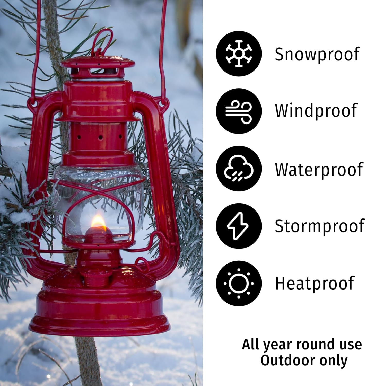 Feuerhand Outdoor Hurricane Oil Lantern 276 Blue - German-Made since 1893, Paraffin Lamp with Galvanized Steel, Rust-Resistant, Kerosene Lantern, 300Ml Tank 20 Hour Burn, Safe Hanging or Table Use image number 3