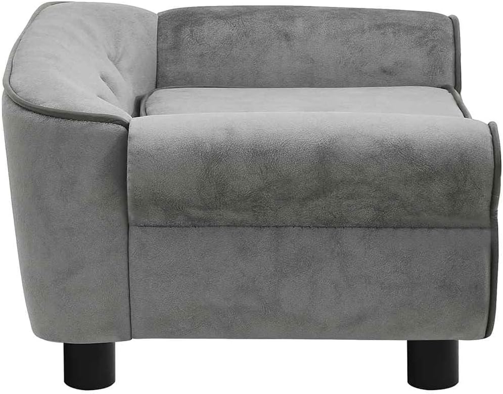 Dog Sofa Dark Grey 72X45X30 Cm Plush Pet Bed Comfortable Furniture for Dogs image number 4