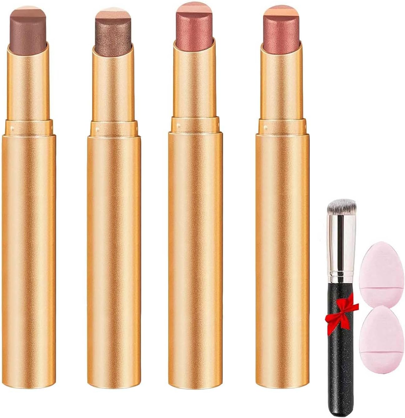 3-Color Gradient Eyeshadow Stick Set,Waterproof Long-Lasting Cream & Glitter Eyeshadow Sticks,For Day and Night,Portable Glitter Shadow,For Women (All, SIZE)