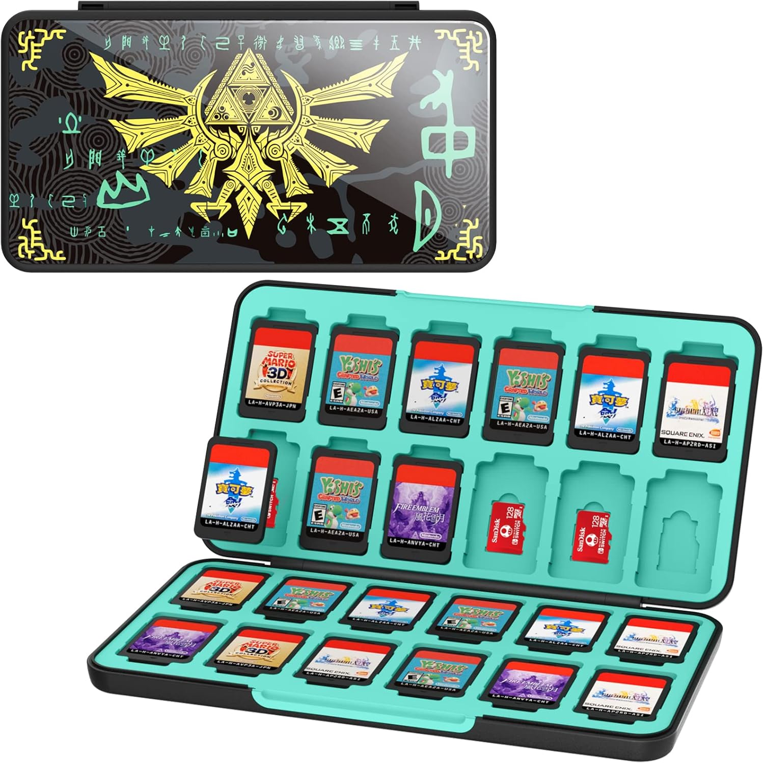 THELIFELICIOUS Switch Game Card Case for Nintendo Switch/Switch Oled/Switch Lite, Games Card Holder with 24 Game Card Slots & 24 Micro SD Card Slots.&hellip;