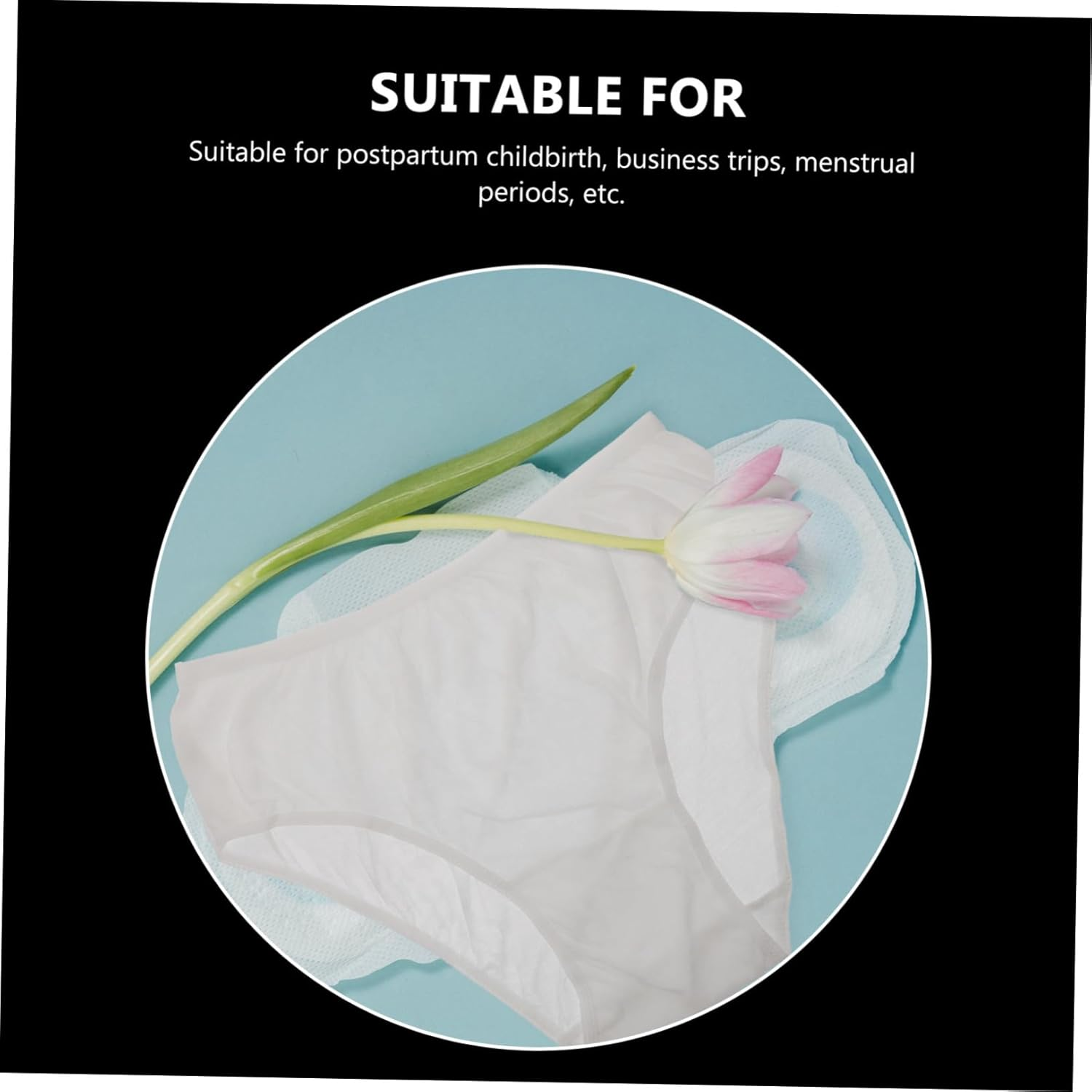 SOLUSTRE 4Pcs Disposable Maternity Panties XXL White Postpartum Confinement Underwear for Women Soft Elastic High Waist Flexible Pregnant Women Briefs Travel Essential Supple Underpants image number 1