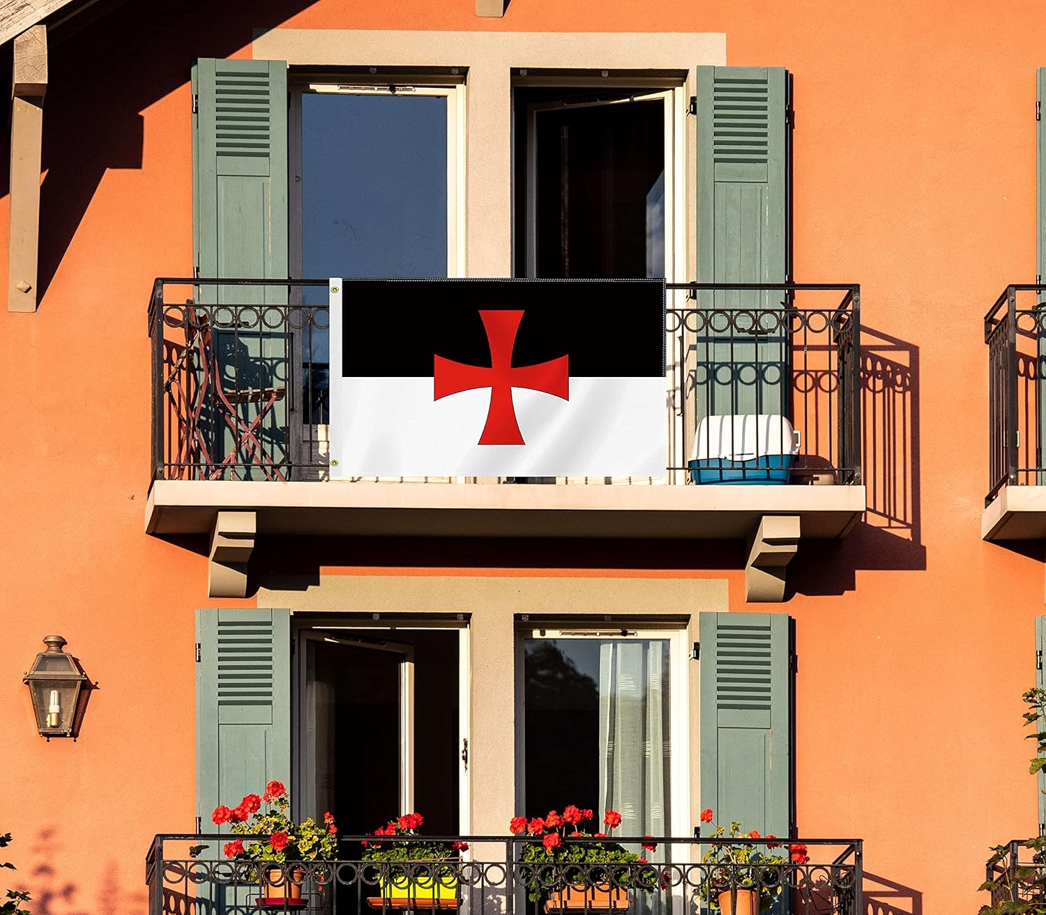 Large 3&times;5 FT Knight Templar Battle Flag, Big 75D Roman Catholic Church National Outdoor Banner,Decorgarden with Brass Gromment image number 2