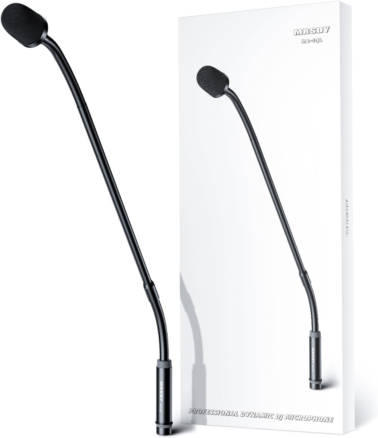 MRSDY Gooseneck Microphone, 23 Inch DJ Microphone for Audio Mixer, Professional XLR Wired Dynamic Mic, Extended Black Metal Noise Reduction Microphone, Supports 360&deg; Rotation and Bending image number 3